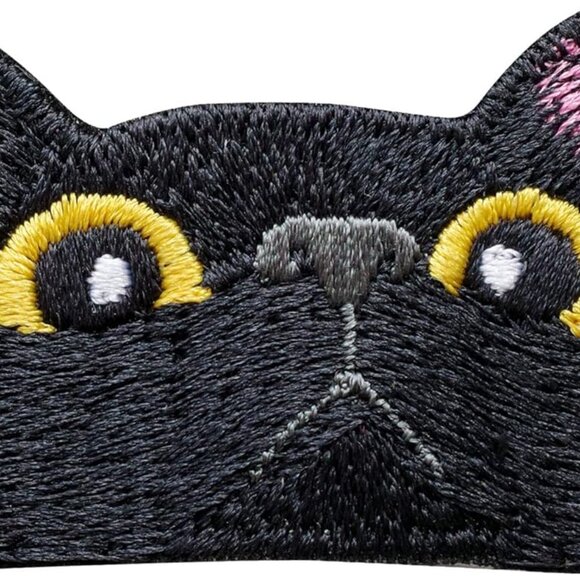 Other - Black Cat Face Iron On Patches for Clothing - Embroidered Applique Patch Badge S